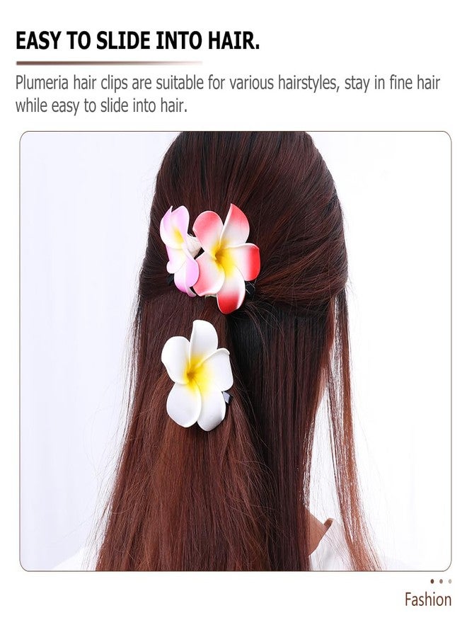 minkissy 12pcs 6cm Hawaiian Plumeria Barrettes Hair Clips Artificial Flower Hair Pins for Beach Party and Wedding - Image 5
