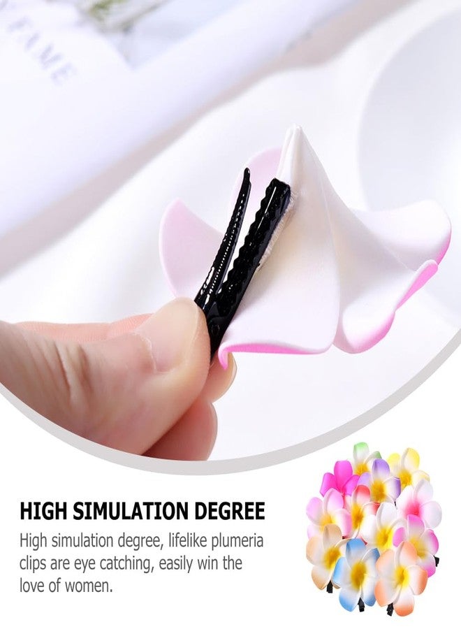 minkissy 12pcs 6cm Hawaiian Plumeria Barrettes Hair Clips Artificial Flower Hair Pins for Beach Party and Wedding - Image 4