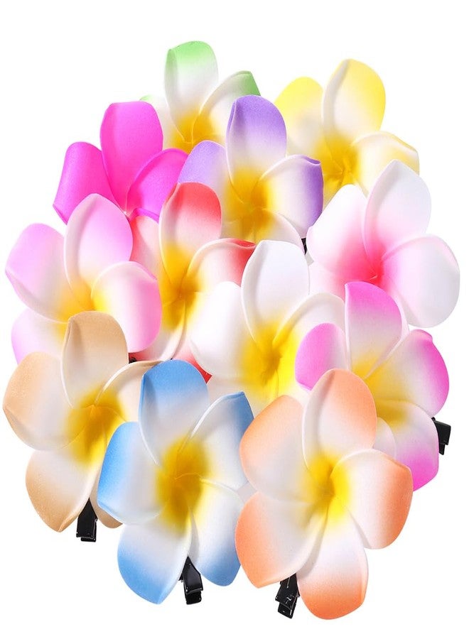 minkissy 12pcs 6cm Hawaiian Plumeria Barrettes Hair Clips Artificial Flower Hair Pins for Beach Party and Wedding - Image 1