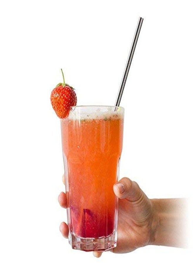 AIA India Straight Drinking Stainless Steel Straws, Bar Accessories | Length 8.00 INCH | Set of 3 - Image 3
