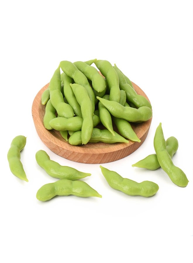 Luckforest Artificial Soybeans, 40Pcs Faux Soybean Pods Realistic Vegetable Bean Models for Home Kitchen Decor Food Model Market Display Props - Image 1