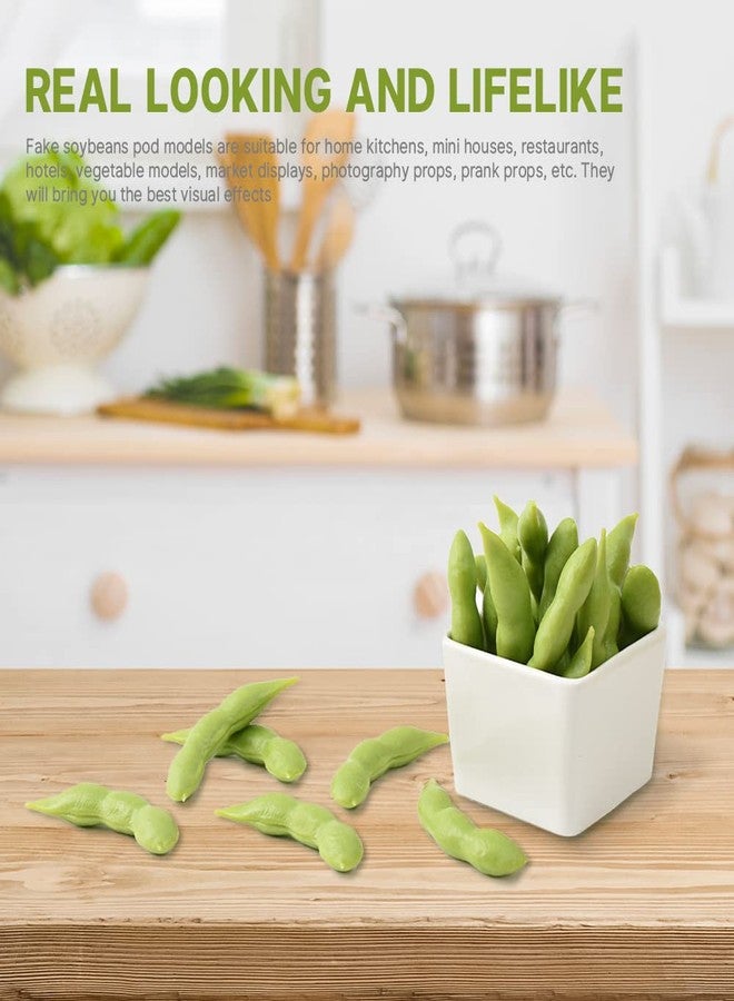 Luckforest Artificial Soybeans, 40Pcs Faux Soybean Pods Realistic Vegetable Bean Models for Home Kitchen Decor Food Model Market Display Props - Image 3