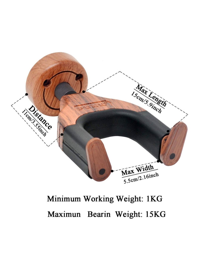 SYOSI - Guitar Wall Mount, Auto Lock Guitar Wall Hanger, Hard Wood Base in Guitar Shape Guitar Hook, Guitar Holder for Acoustic, Electric, Classical, Bass Guitars, Guitar Accessories - Image 1