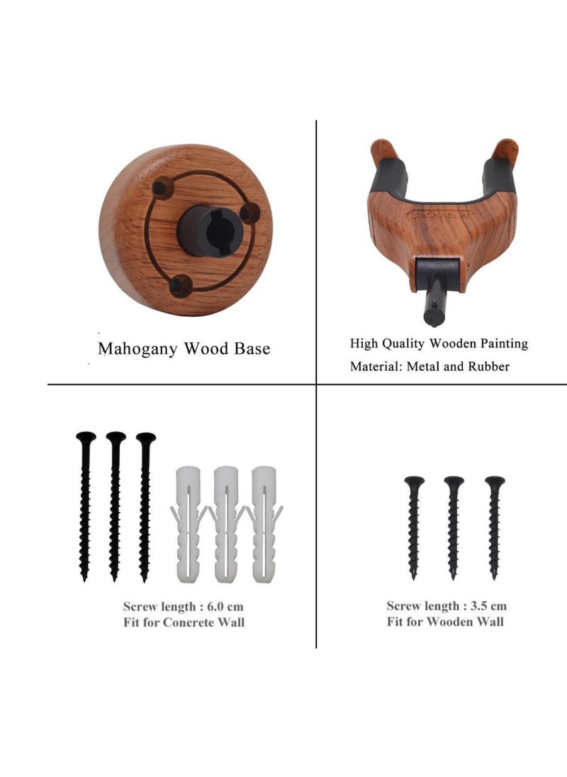 SYOSI - Guitar Wall Mount, Auto Lock Guitar Wall Hanger, Hard Wood Base in Guitar Shape Guitar Hook, Guitar Holder for Acoustic, Electric, Classical, Bass Guitars, Guitar Accessories - Image 1