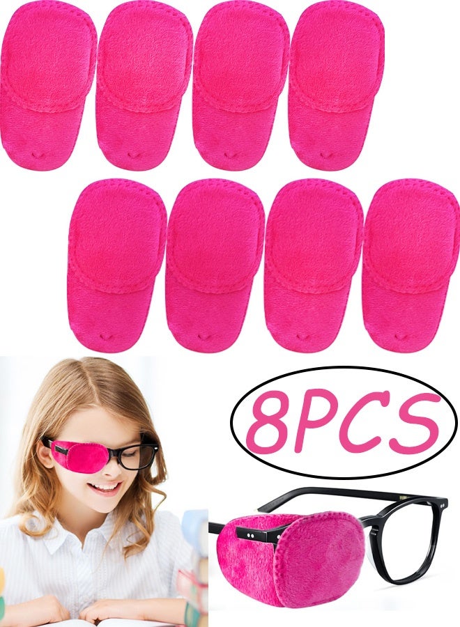8 Pieces Upgraded Suede Version Eye Patches for Kids Girls Boys Right Left Eye Patch for Glasses Full Coverage Eye Patch for Children Treating Eye Amblyopia Strabismus and After Surgery,Pink - Image 1
