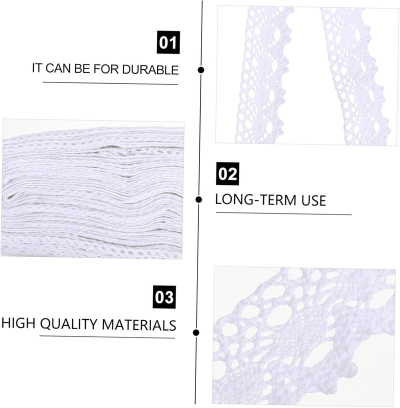 Gadpiparty Cotton Lace Trim Applique for Wedding Decoration Yards Floral Craft Ribbon Wide for Bridal Dressmaking and Home Decor - Image 4