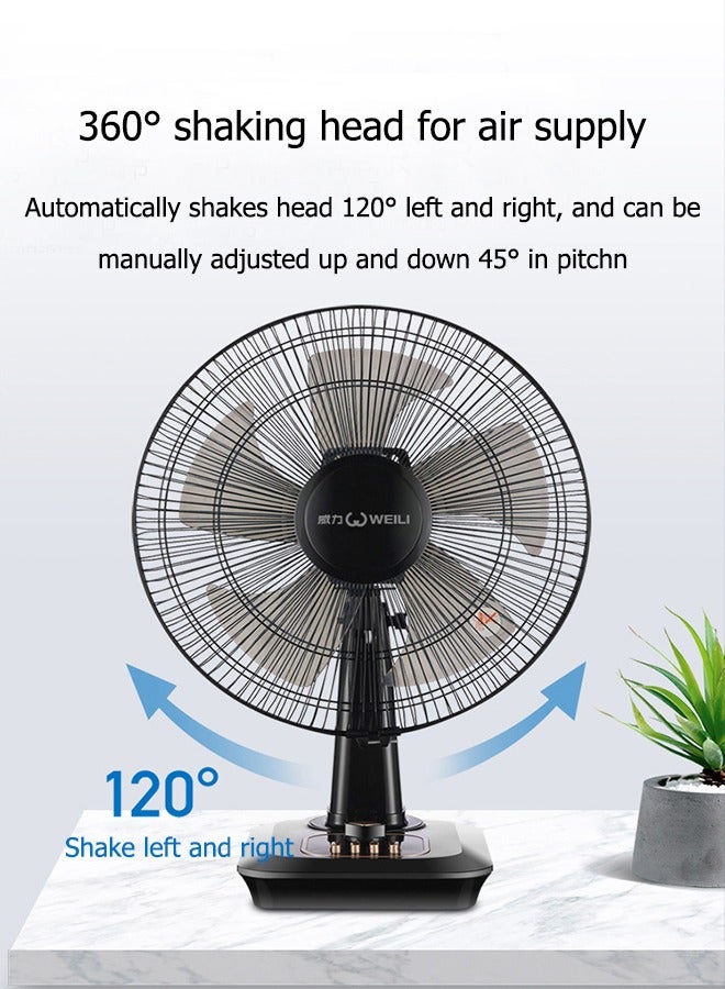Monda 50W Desk Fan 16 Inch Diameter, 120° left and right swing, 45° up and down swing,3 Speed And 5AS Blade, For The Perfect Temperature 	 KYT-30 Black  - Image 3