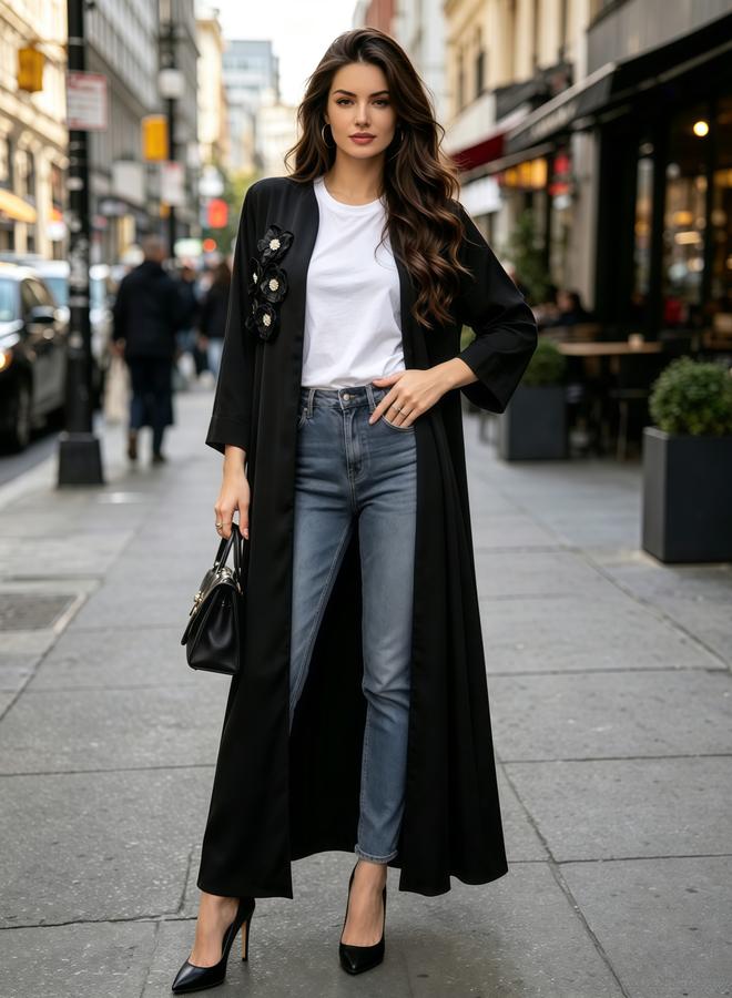 Take Two Black Plain Abaya - Image 1