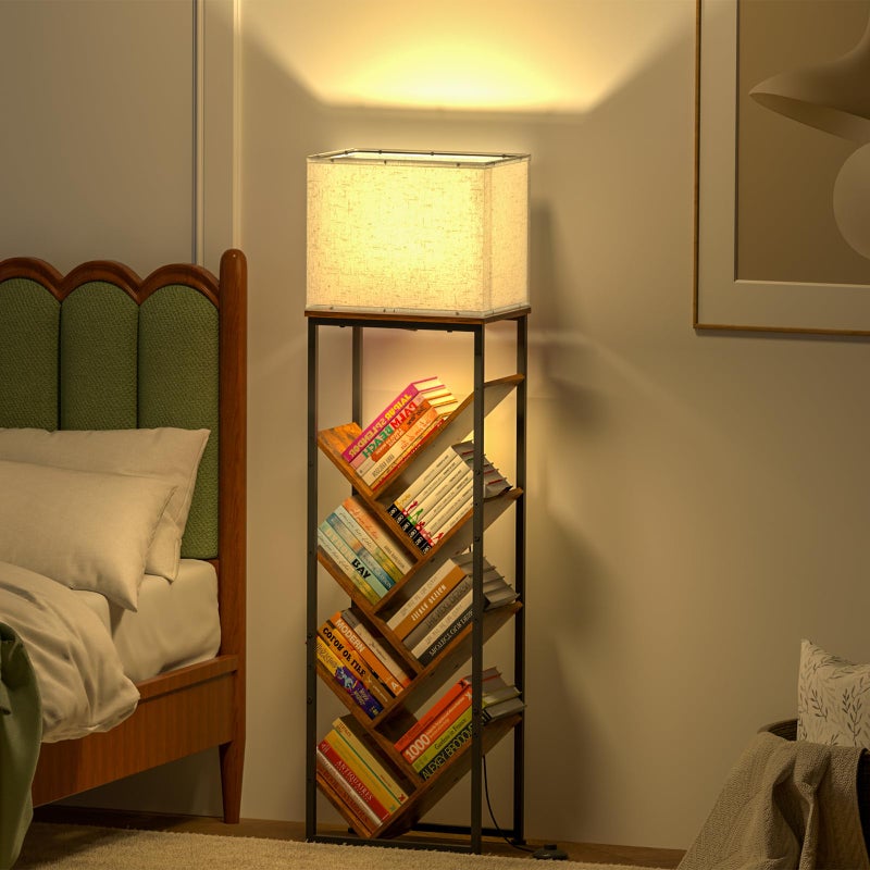 Cutogxon Tree Bookshelf with Light - 8 Tier Floor Standing Tree Bookshelf for Hardcover Books Three Types of Light - Image 4