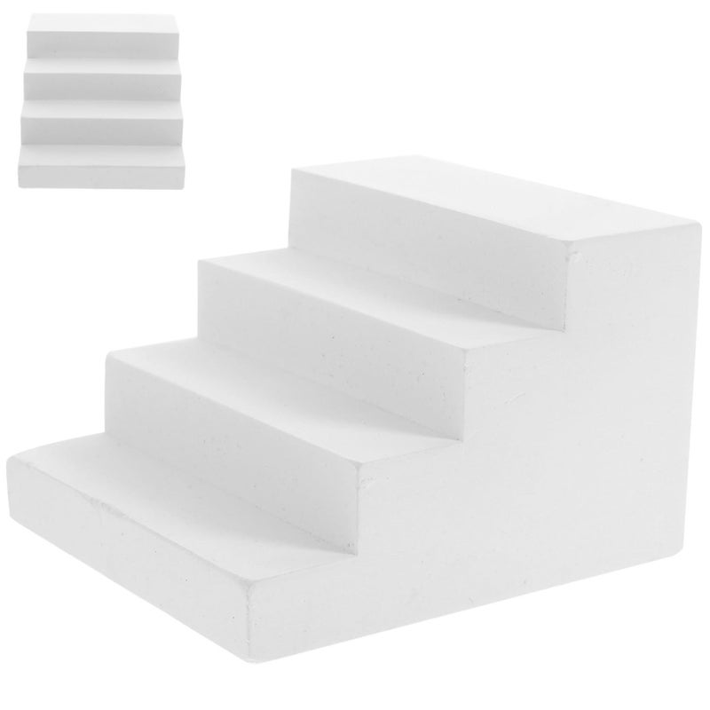 Decorative Gypsum Ladder Photo Prop Craft Model for Micro Landscape Versatile Decor Desk Shelf Table Durable Stylish Design Home Office Display White - Image 2