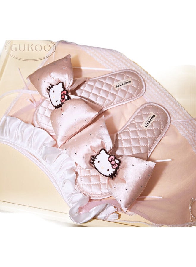 Gukoo Women'S Slippers, Spring And Summer Hellokitty Collaboration, Bow Flat Home Slippers, Qixi Festival, Vanilla Pink, Size 40-41 - Image 3