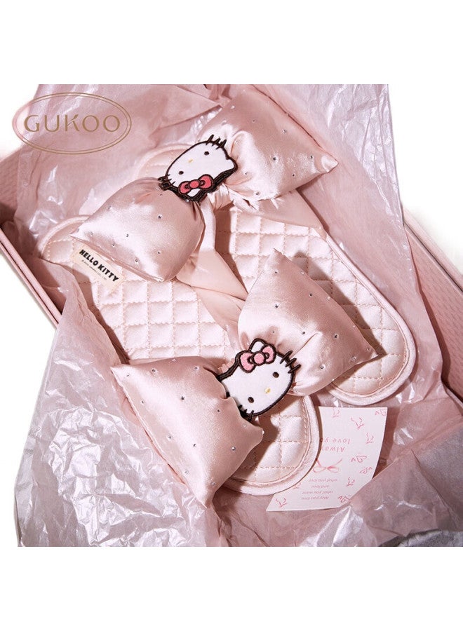 Gukoo Women'S Slippers, Spring And Summer Hellokitty Collaboration, Bow Flat Home Slippers, Qixi Festival, Vanilla Pink, Size 40-41 - Image 2