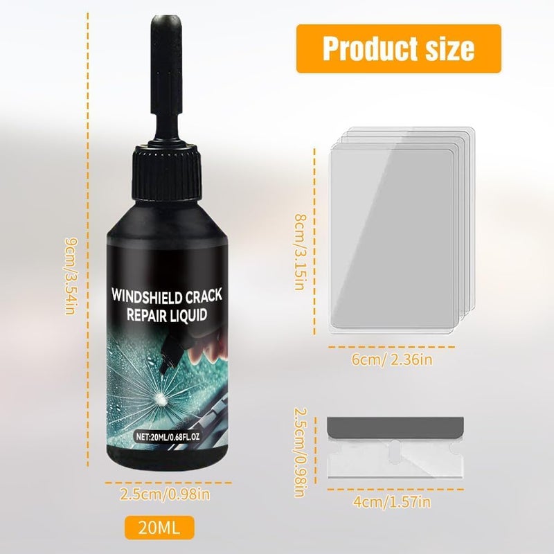 SWIUKPHE 2 Set Windshield Crack Repair Kit, Car Windshield Crack Repair Fluid for Automotive Windscreen Tool, Cracks Gone Glass Repair Kit, Glass Crack Repair Liquid for Chips and Cracks - Image 4