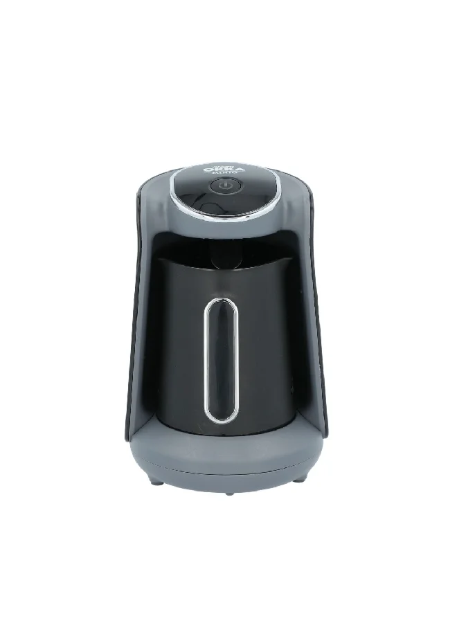 Arzum Okka 480W Minio 4-Cup Turkish Coffee Machine Black and Chrome 25.5 x 22 x 30 cm OK004-K