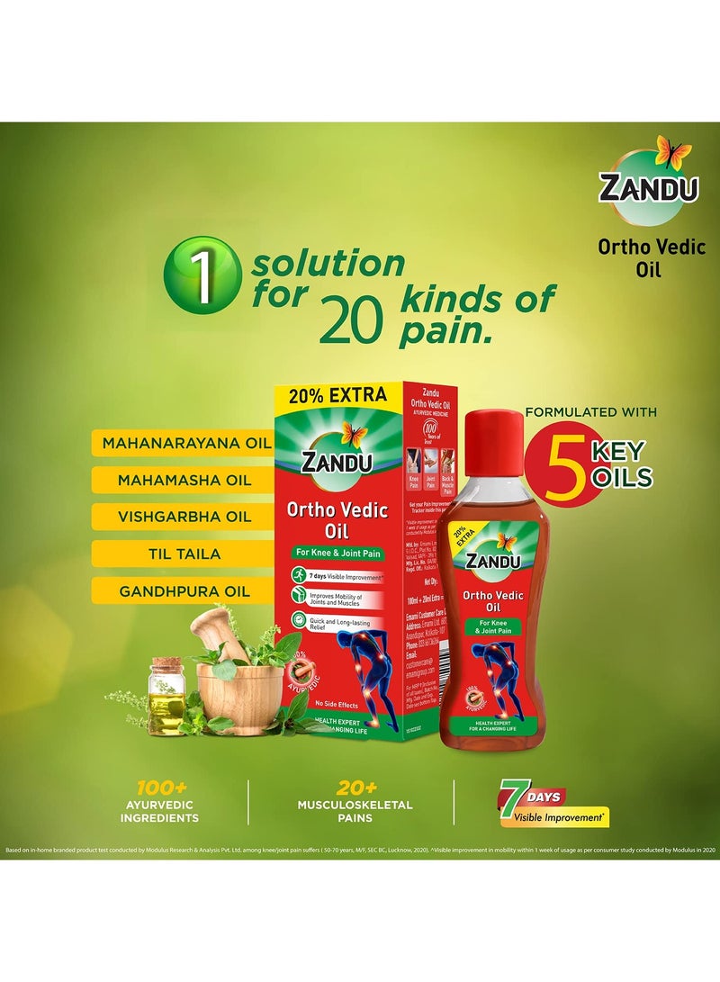 Zandu Ortho Vedic Oil 120ml Ayurvedic Oil For Relief From Knee And Joint Pain Muscle Pain Osteoarthritis Visible Improvement In 7 Days - Image 3