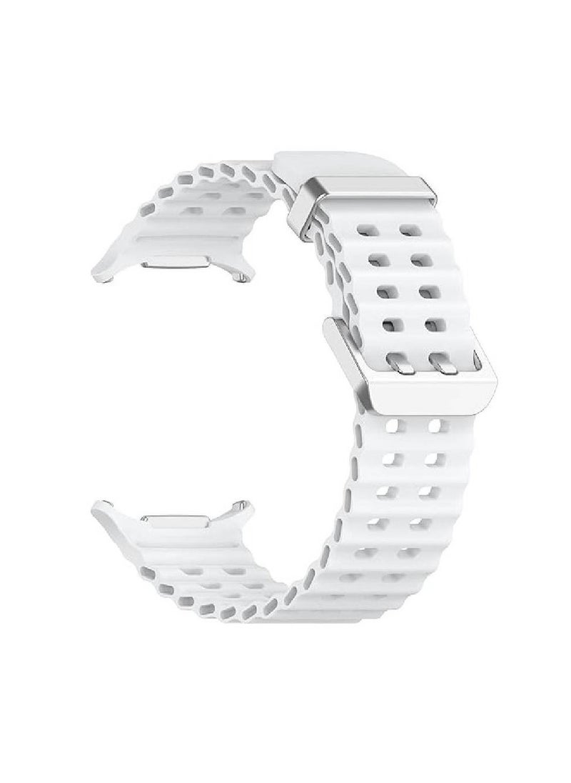 Generic - Samsung Galaxy watch Ultra 47mm Watch Bands Women Men, Adjustable Sport Soft Silicone Replacement Bands Straps Wristbands Fit for Samsung Galaxy watch Ultra 47mm (White) - Image 1