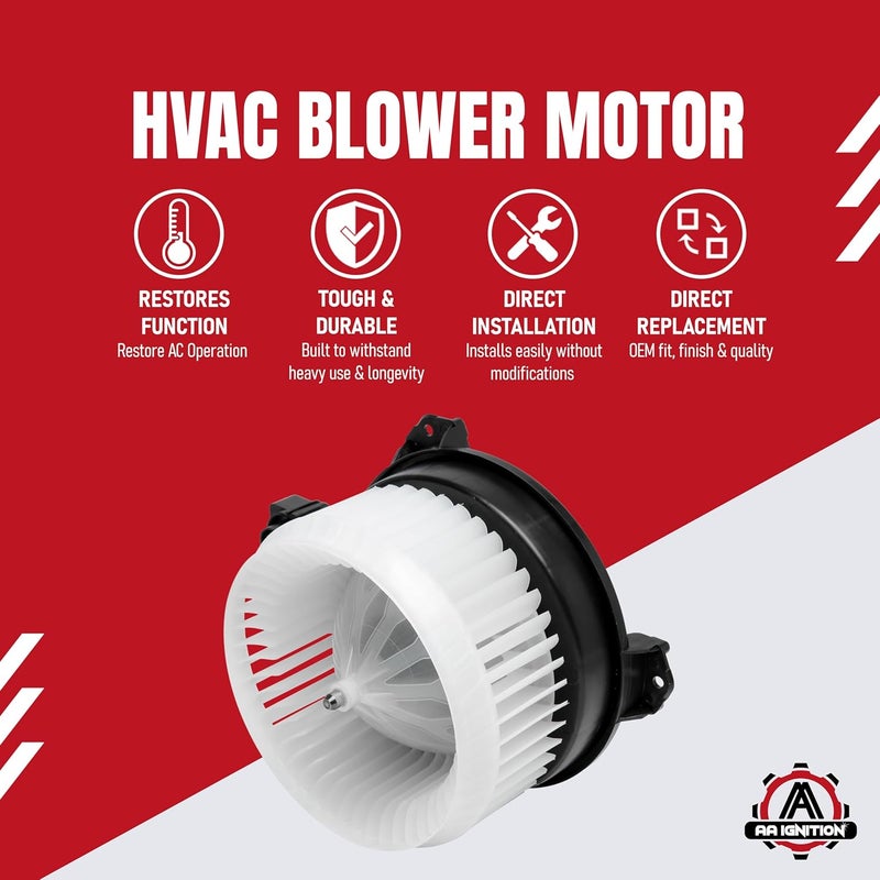 AA Ignition محرك مروحة سخان HVAC مع مجموعة مروحة بديلة - متوافق مع سيارات أكورا وهوندا - ILX، RDX، أكورد، CR-V، سيفيك - يحل محل 700260، 79310-T0A-A01، 79310-TR6-A71، PM4038 - Image 2
