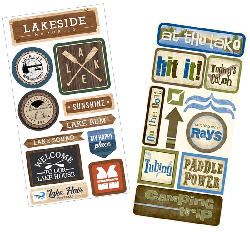 Lake Stickers For Scrapbooking Lake Scrapbook Sticker for Planner Photo Album Decor DIY Crafts Journal Decorative Camping Stickers Set with Nature Lake Life Outdoor Adventure Theme 2 Items