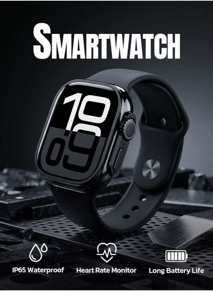 Starfire Smart Watch 2.01 Inch Full Touch Screen, Bluetooth Calling NFC Smartwatch with Heart Rate Blood Oxygen Sleep Monitor, IP65 Water Resistant, Call SMS Notifications, Wireless Charging, Long Battery Life for Android iOS - Black - Image 3