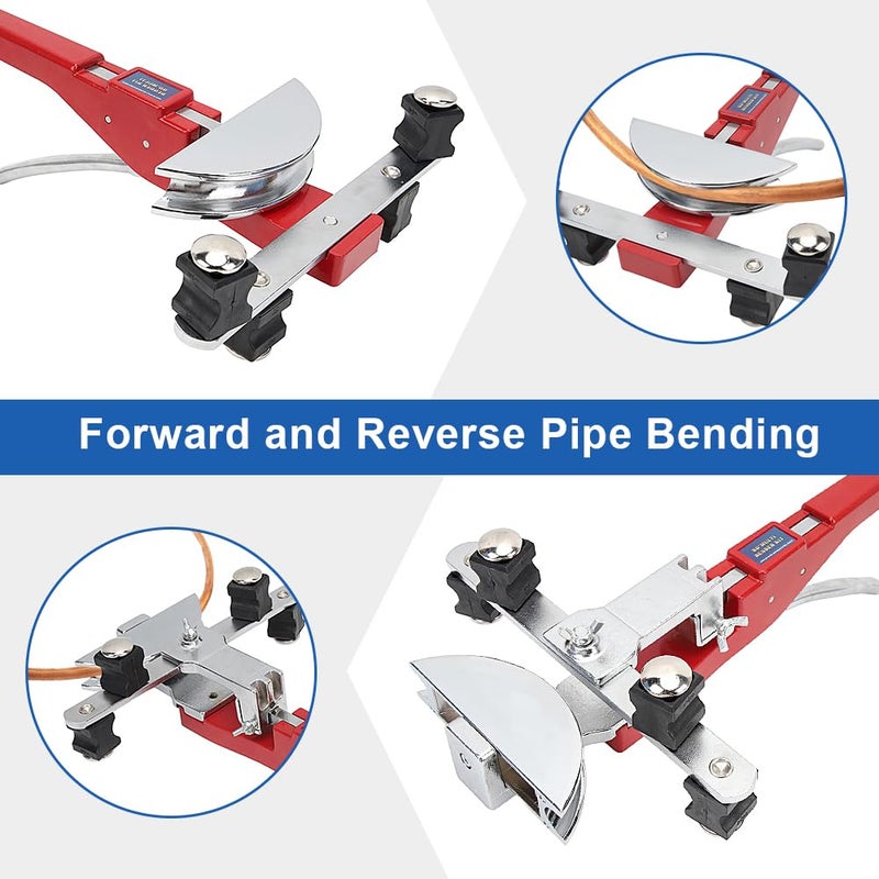 klarako Pipe Bender, Manual Tubing Bender Copper Aluminum Pipe Bending Machine Ratcheting Tube Cutter Hand Tool for Air Conditioning Refrigeration Repair - Image 2
