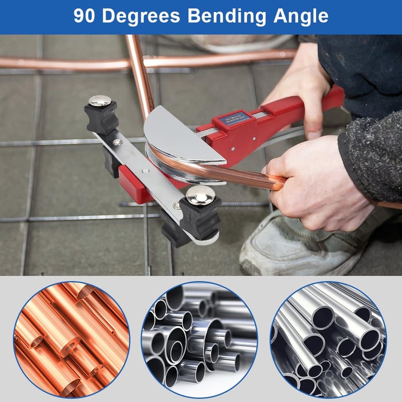 klarako Pipe Bender, Manual Tubing Bender Copper Aluminum Pipe Bending Machine Ratcheting Tube Cutter Hand Tool for Air Conditioning Refrigeration Repair - Image 4
