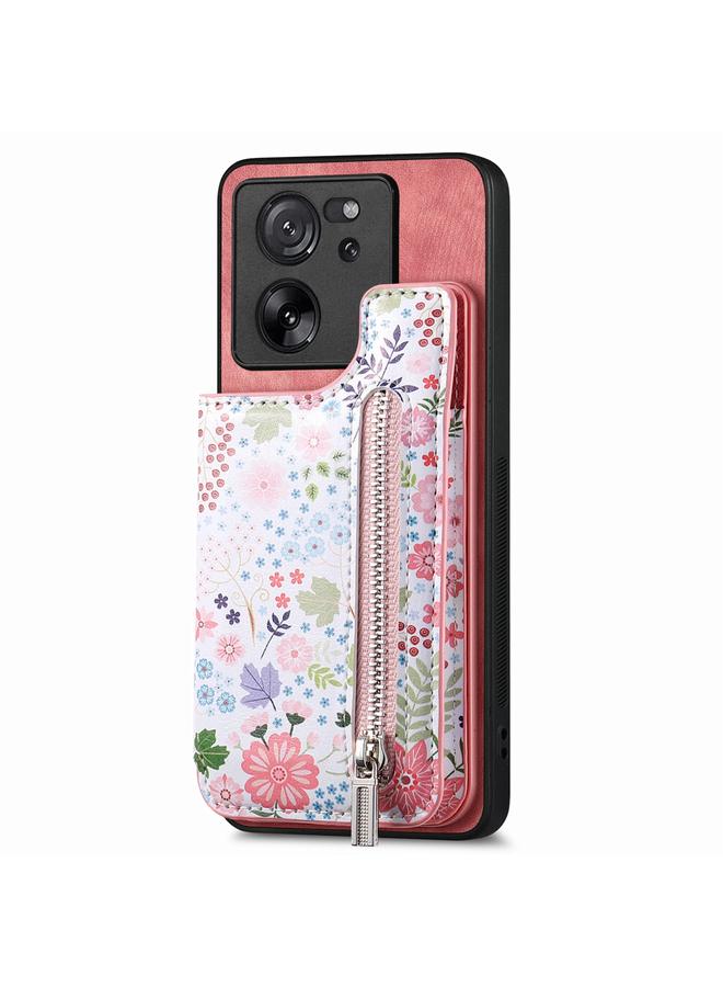 The Bros Case For Xiaomi Poco X4 Pro 5G Retro Painted Zipper Wallet Back Phone Case