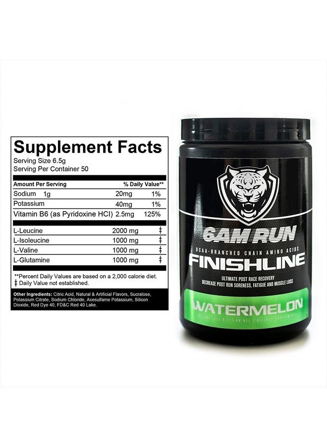 Finishline | BCAA Powder Amino Energy | Post Run Recovery Drink | Branch Chain Amino Acids Powder | Heal and Recovery Powder | Keto Post Workout Powder | Watermelon BCAA Powder | 50 Scoops