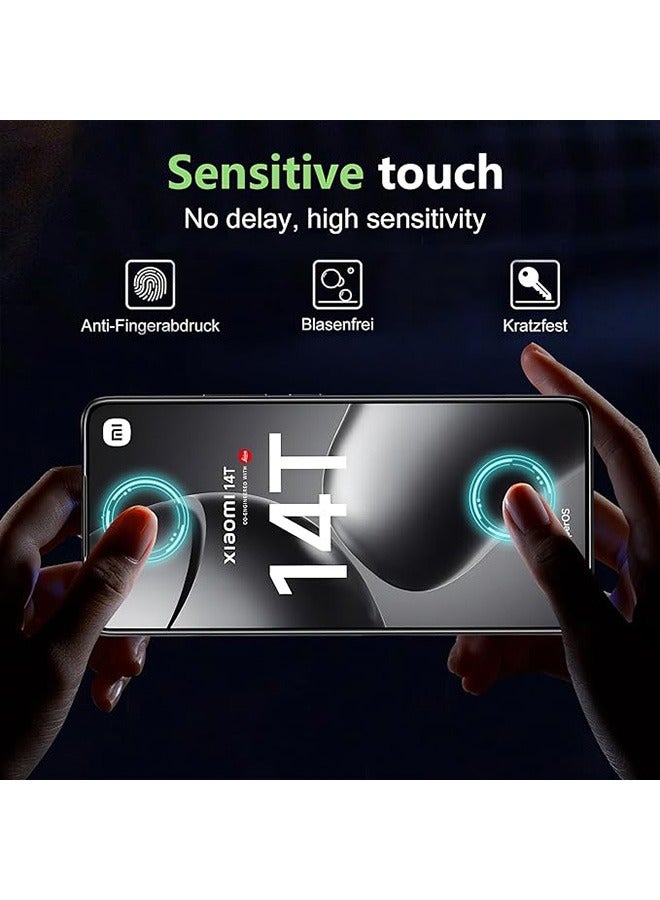 2 Pack Xiaomi 14T 5G Screen Protector, 9H Tempered Glass Screen Protector for Xiaomi 14T 5G, Full Coverage Bubble-Free Tempered Film, Anti-Scratch Film - Image 3