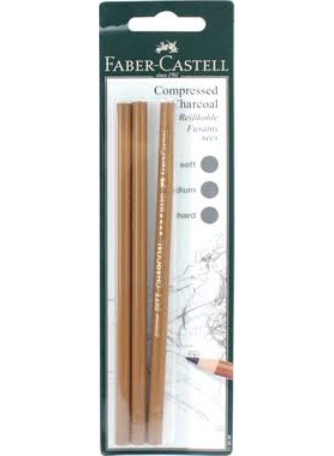 فابير كاستل أقلام فحم FC Pitt متنوعة، عبوة من 3 قطع - Image 2