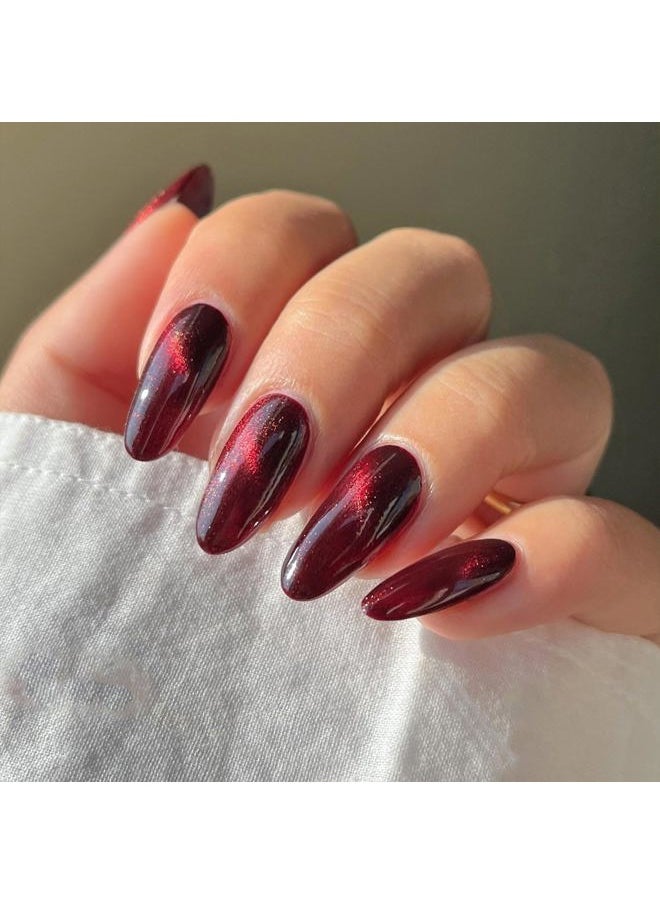 KRISNICE - 3D Magnetic Cat Eye Gel Polish Set 6 Color Gold Sauce red Brown Colors Nail Polish Soak Off UV Gel Varnish Nail Salon Kit with 1PC Magnet Stick (KMY6-004) - Image 1