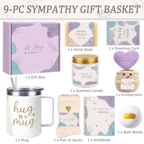 Giftota Sympathy Gifts Baskets for Women – Hug in a Box Care Package Sympathy Gifts for Loss of Loved One, Miscarriage Gift, Sorry Your Loss, Memorial Condolences Grief Bereavement Present for Loss - Image 2
