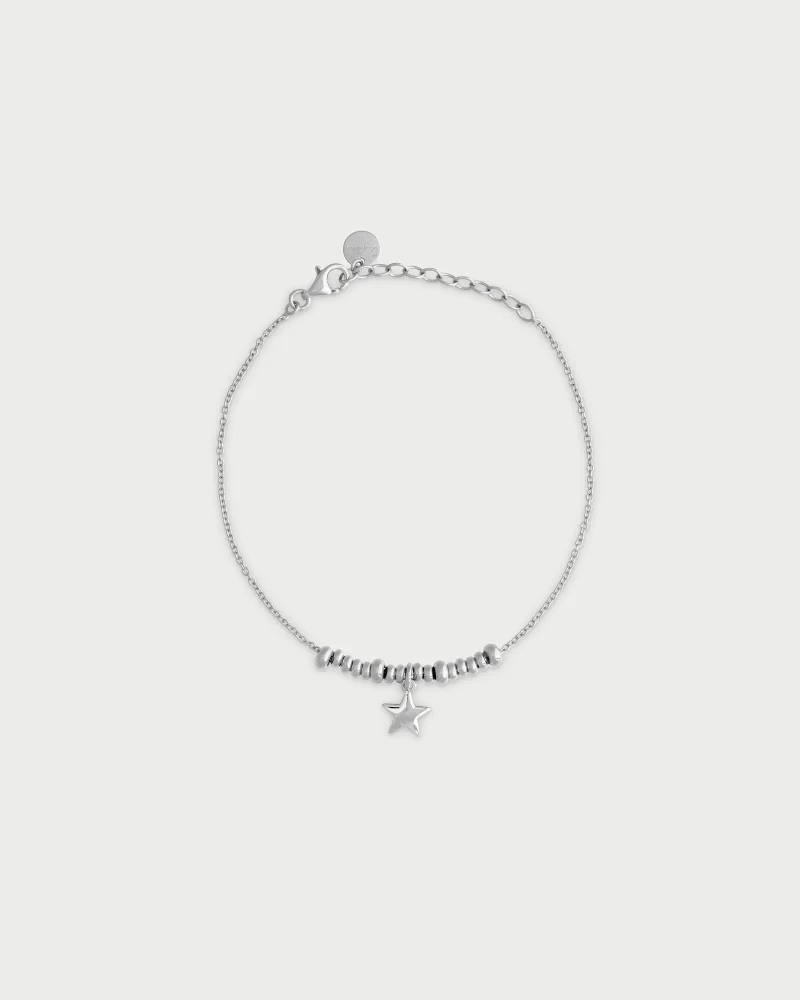 Rue Des Mill Bracelets micro rings - star - rhodium