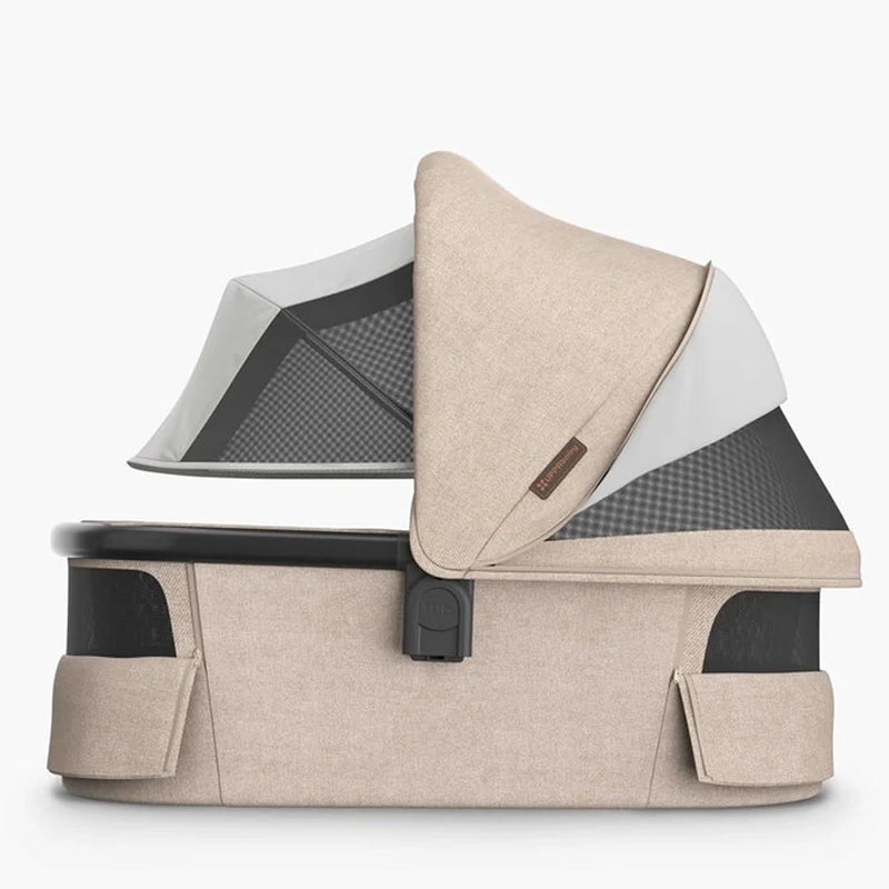UPPAbaby Bassinet V3 for Newborns and Toddlers - Oat Mélange with Carbon Frame - Image 2