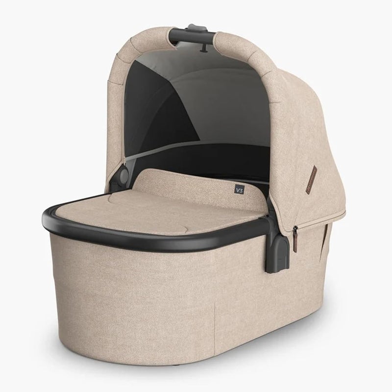 UPPAbaby Bassinet V3 for Newborns and Toddlers - Oat Mélange with Carbon Frame - Image 1