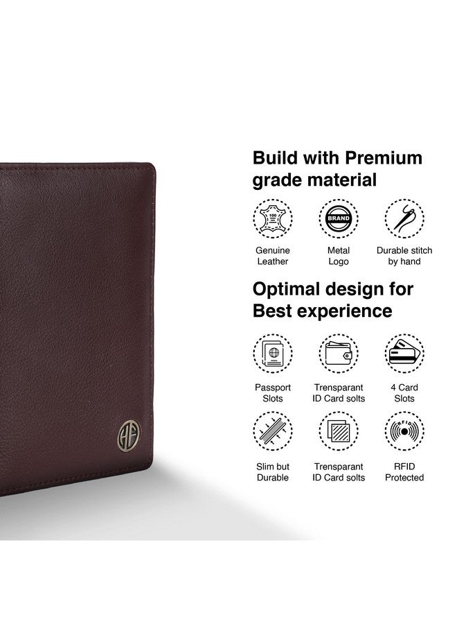  هاموندز فلاي كاتشر حافظة جواز سفر من الجلد الطبيعي من HAMMONDS FLYCATCHER، حامل جواز سفر للرجال والنساء - منظم مستندات إكسسوارات السفر، محفظة جواز سفر محمية بتقنية RFID مع فتحات بطاقات للرحلات - بني ريدوود - Image 3