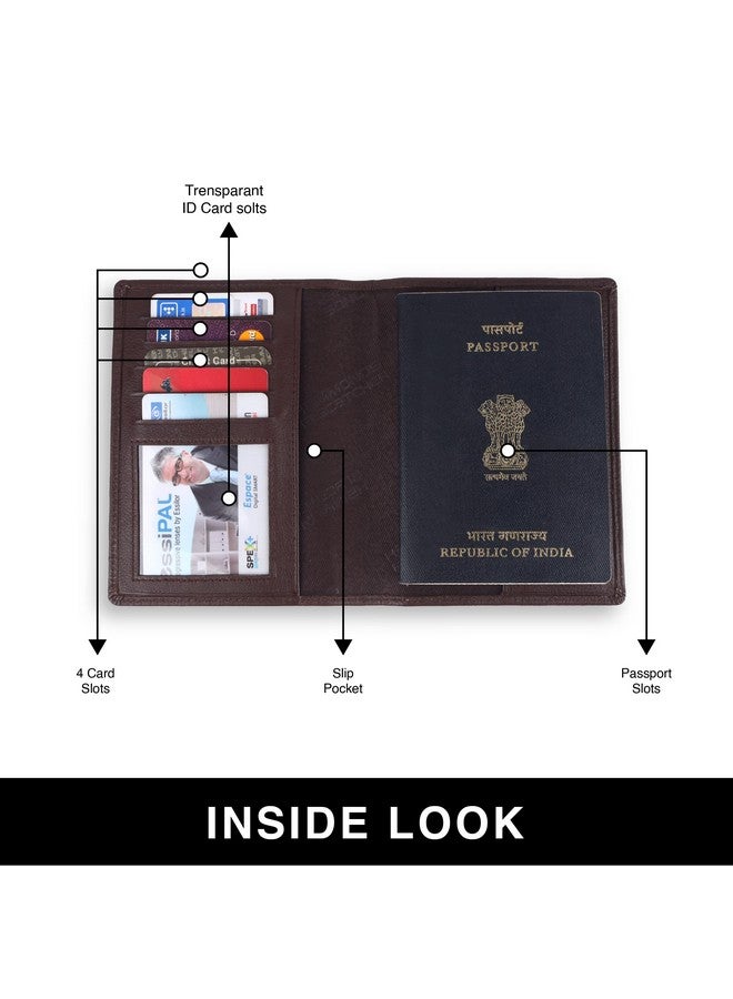  هاموندز فلاي كاتشر حافظة جواز سفر من الجلد الطبيعي من HAMMONDS FLYCATCHER، حامل جواز سفر للرجال والنساء - منظم مستندات إكسسوارات السفر، محفظة جواز سفر محمية بتقنية RFID مع فتحات بطاقات للرحلات - بني ريدوود - Image 4