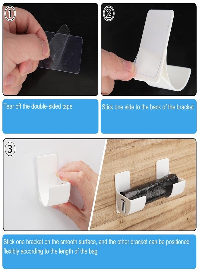 XIHIRCD حامل أكياس بلاستيكية من XIHIRCD، زوجان، حامل أكياس قمامة بدون ثقب، منظم أكياس بلاستيكية يُثبت على الحائط، موزع أكياس قمامة أبيض، حامل أكياس بقالة لتخزين وتنظيم المنزل والمطبخ - Image 4