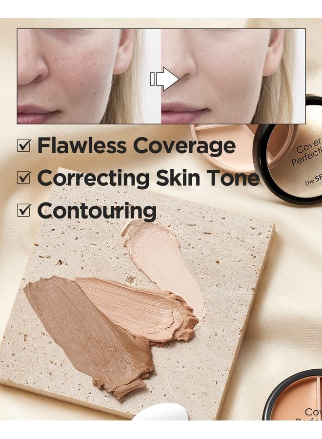 ذا سيم كونسيلر ذا سايم كوفر بيرفيكشن تريبل بوت - كونسيلر بثلاثة ألوان بتغطية كاملة بلون البيج الطبيعي يغطي العيوب والبقع، مع هايلايتر وتحديد الوجه، 02 كونتور بيج - Image 2
