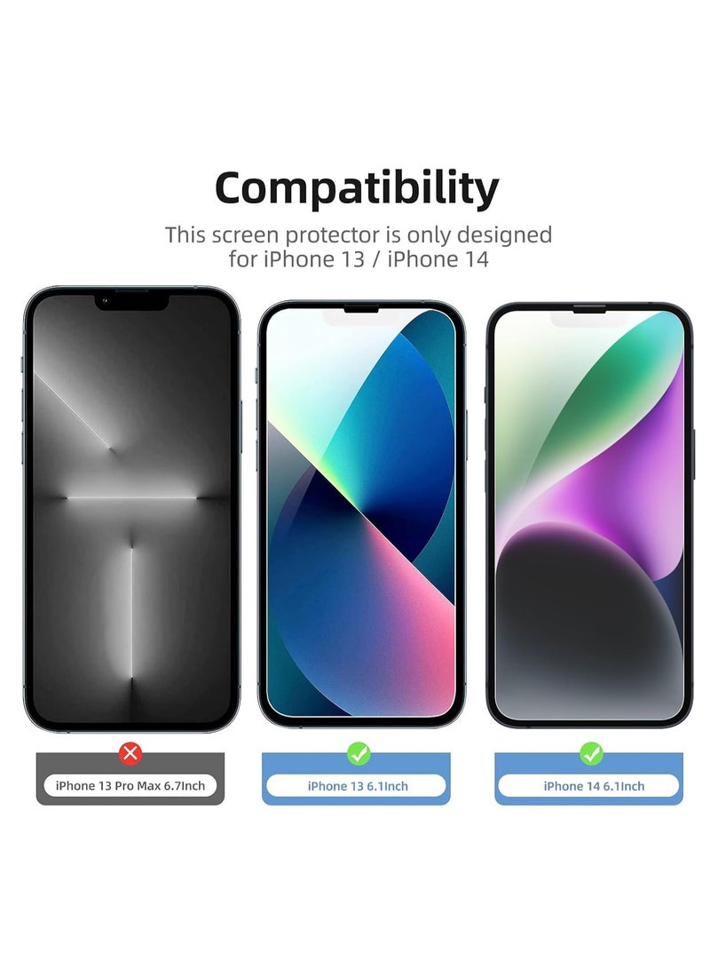 شيزي 3 قطع واقي شاشة من الزجاج المقسى لهاتف iPhone 14 13 13 Pro 6.1 بوصة مضاد للخدش 9H صلابة HD واقي شاشة 0.33 مم فائق الوضوح، مقاوم للغاية - Image 2