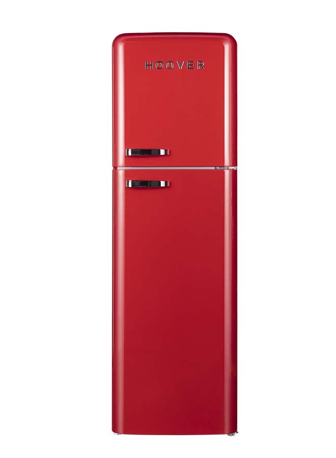 HOOVER 326L Top Mount Retro Style Refrigerator, Total No Frost Designt, Fresh Room, Humidity Control, Metal Texture Handle, Bottle Rack, 1 Year Warranty, Red - HTR-M326-RR 326 L HTR-M326-RR Red - Image 1