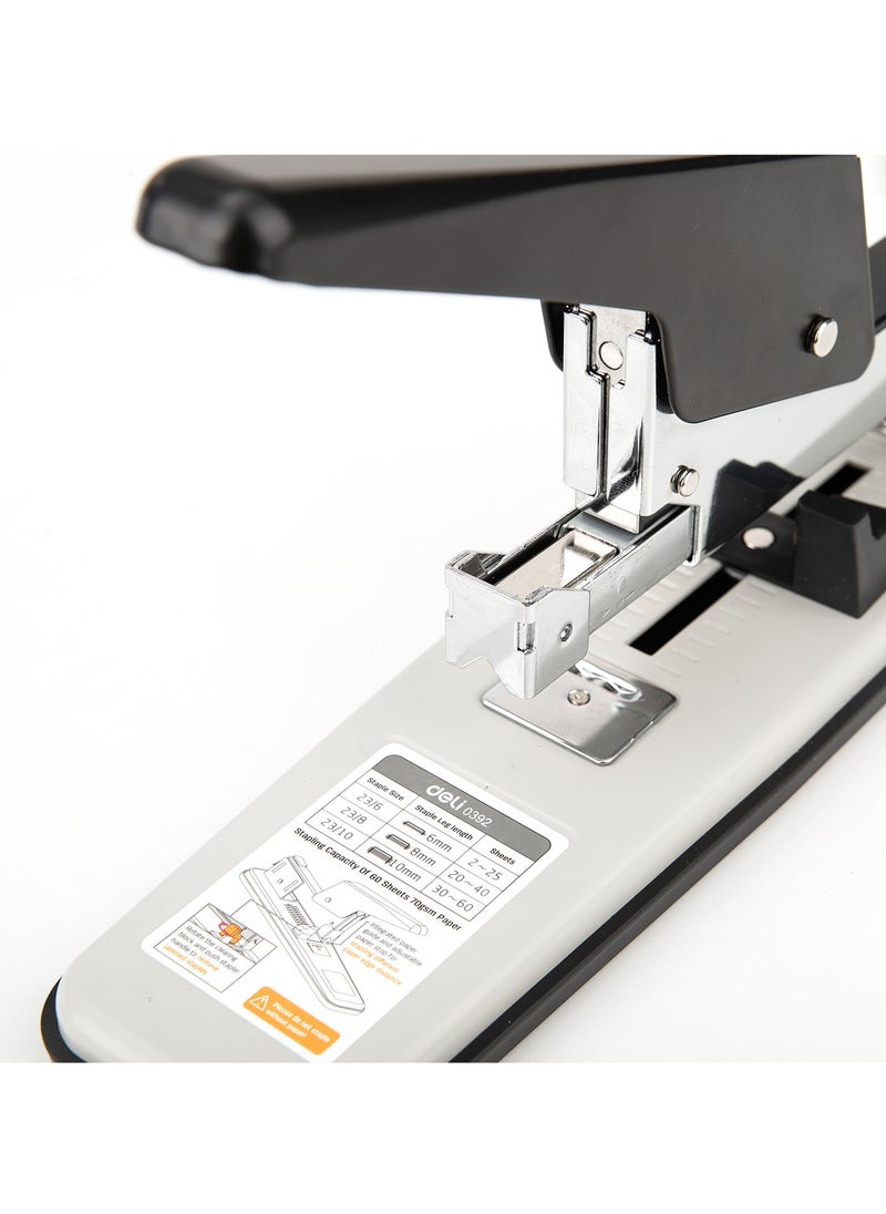 Deli - Deli E0392 Heavy Duty Stapler - High Capacity, Durable Design (Up to 60 Sheets, Assorted Colours White and Black , 1 Piece) - Image 1