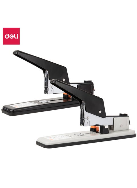Deli E0392 Heavy Duty Stapler - High Capacity, Durable Design (Up to 60 Sheets, Assorted Colours White and Black , 1 Piece)