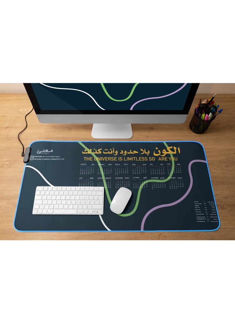 Meaning InspireMat – Galaxy Mood Design, Anti-Slip, Water-Resistant, Lightweight & with Yearly Calendar  - Image 2