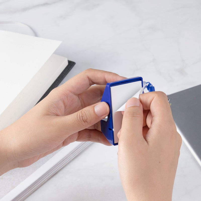 Deli 0.5 mm Bullet Tip Desk Pen Stand with Rotatable Base and Soft Grip – Blue - Image 5