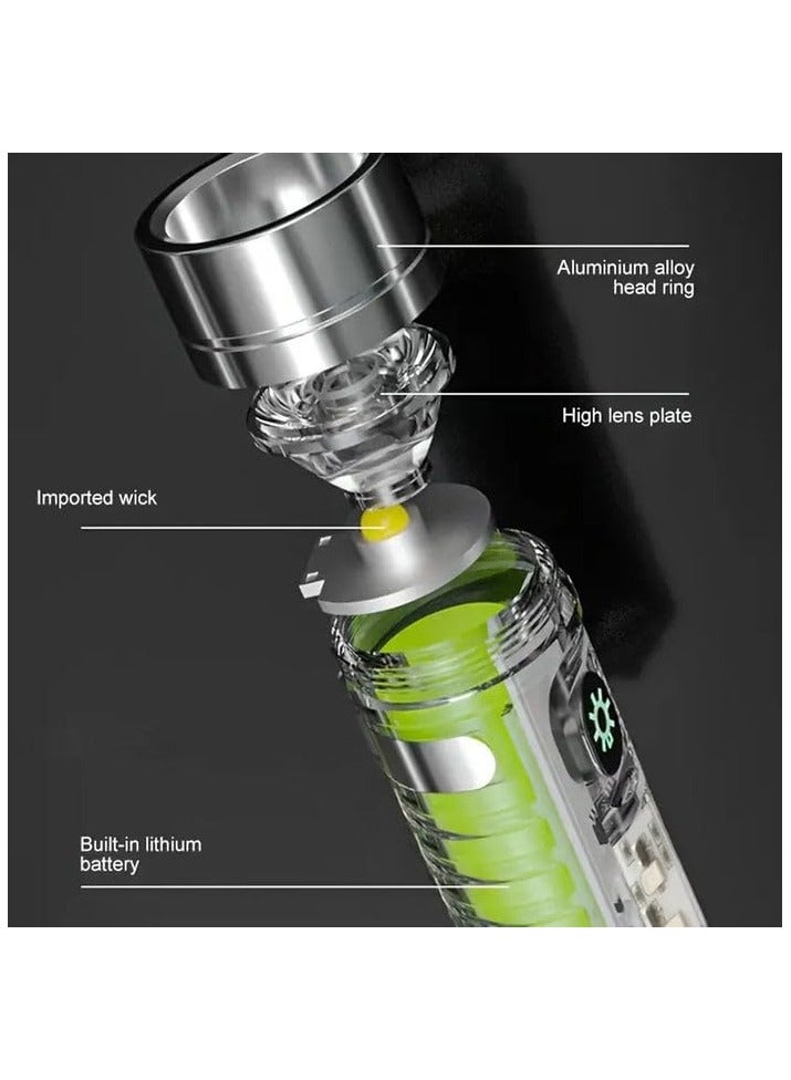 Super Bright Powerful LED Rechargeable Flashlight with Red Blue UV Light - Mini Pocket Flashlight 8 Modes Multifunctional Magnetic Zoomable for Emergency Outdoor Camping Hiking - Image 5