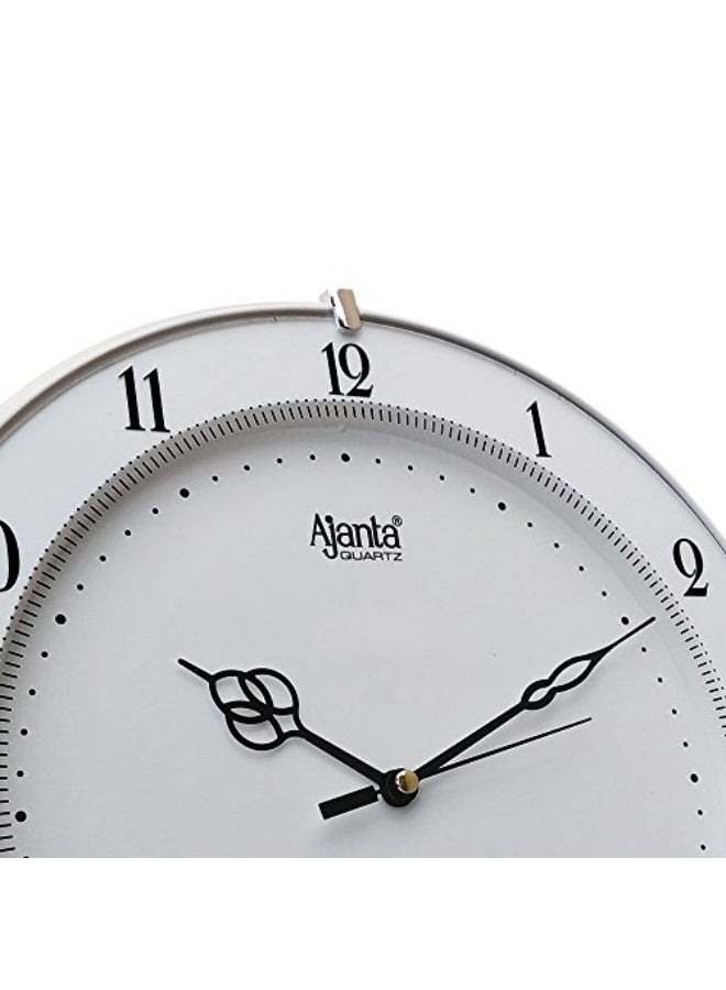 Ajanta 11-Inch Wall Clock (Model 879-White) – Step Movement | White Dial with Black Numerals | Battery Operated | Ideal for Home, Office, Bedroom, Living Room, and Kitchen - Image 2