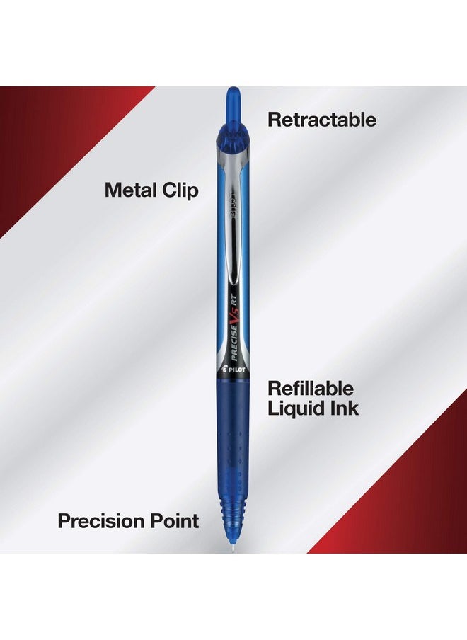 PILOT - , Precise V5 Rt Refillable & Retractable Rolling Ball Pens, Extra Fine Point 0.5 Mm, Blue, Pack Of 12 - Image 1