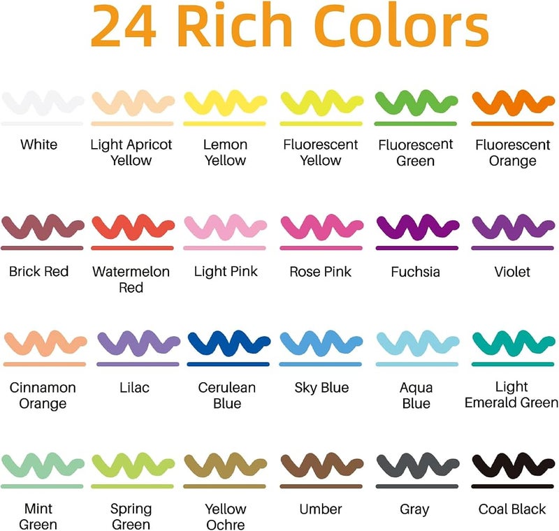 Artecho 24 Colors Liquid Chalk Markers with 6mm Reversible Tip Pens - Image 2