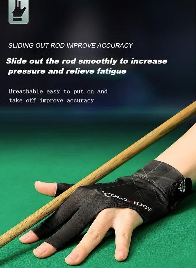 Billiard Gloves, Light And Breathable Three-Finger Gloves, Snooker Table Tennis Non-Slip Gloves Single Pack Suitable For Left Hand - Image 4