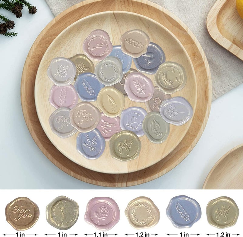 HZYH 108 Pcs Floral Botanical Wax Seal Stickers - Self-Adhesive Envelope Sealing for Wedding Invitations, Scrapbooking, DIY Crafts - Pre-Made Embossed Wax Stamp  Seals - Image 2